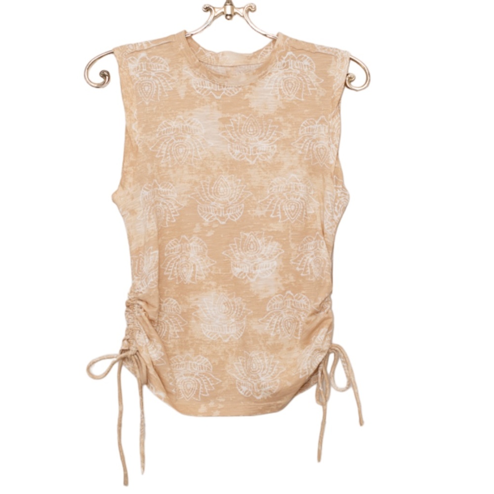 NWT Anthropologie Pilcro Motif Cream Side Ruched Sleeveless Top Size XXS